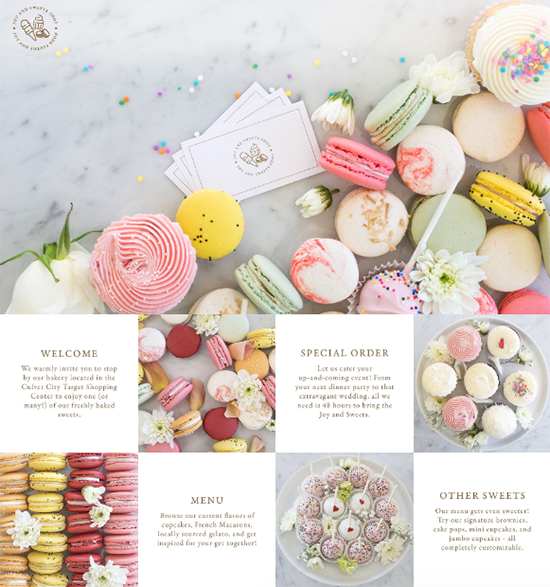 joy and sweets webpage
