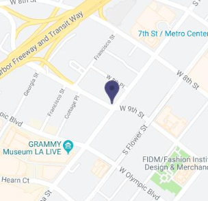 Map showing the location of The Kitchen Counter on Figueroa and 9th