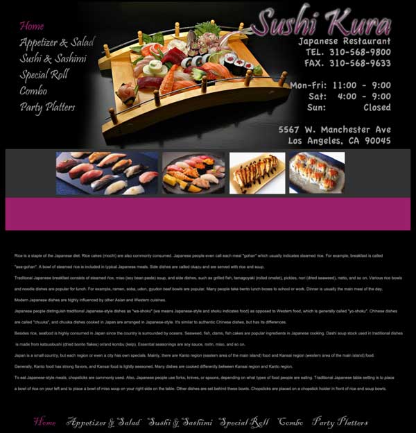 Sushi Kura website