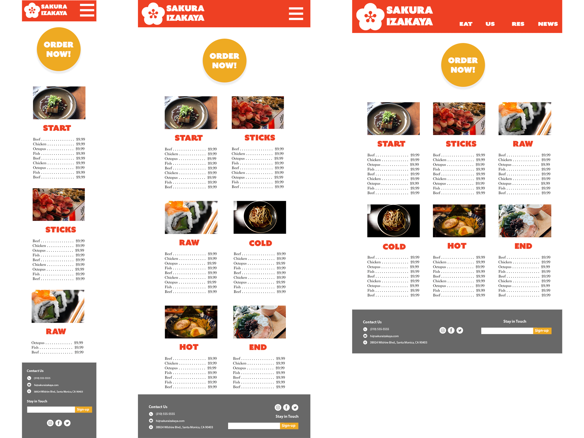 design comps menu