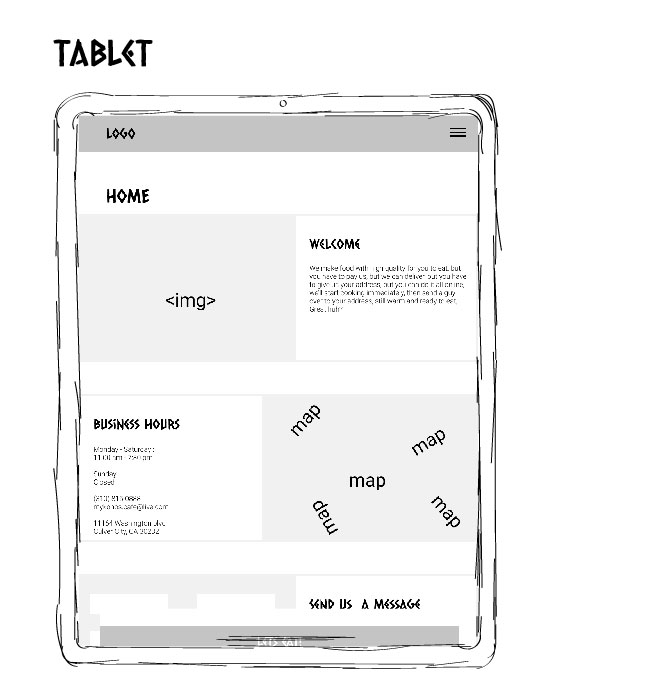 Tablet Homepage sketch Mockup