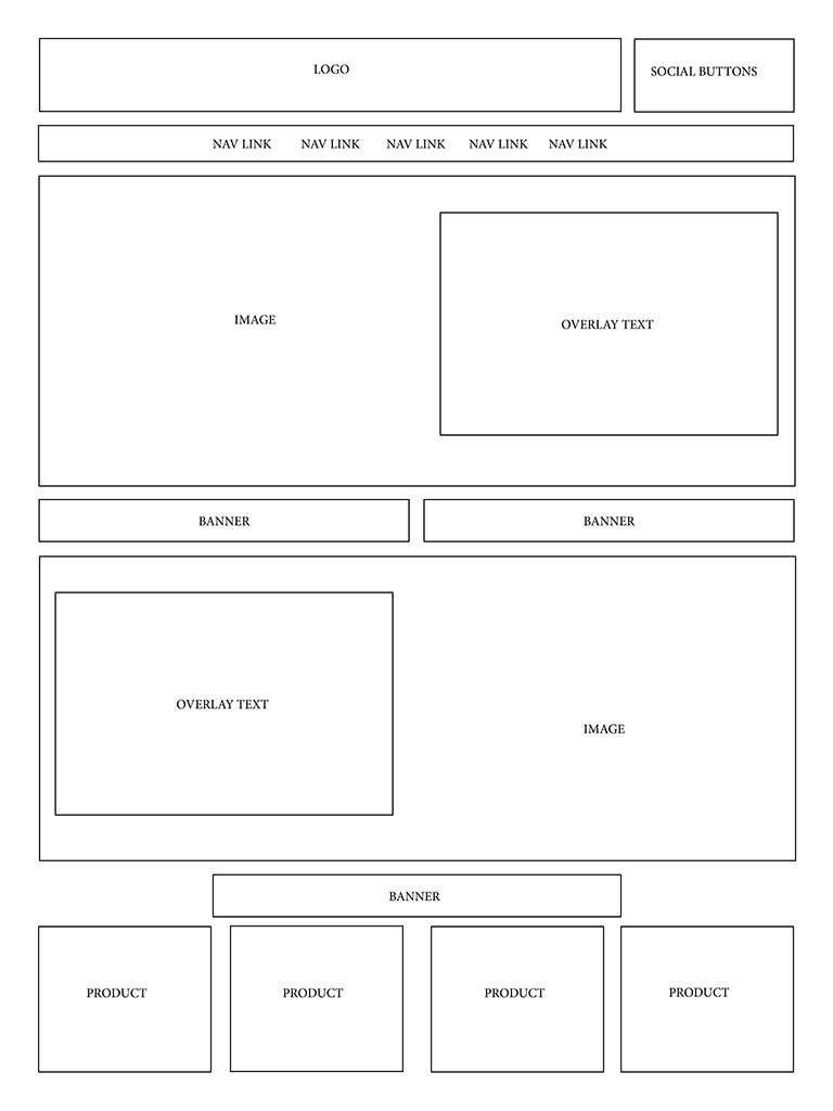 Tablet Wireframe Home