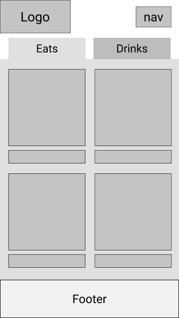 order page mobile wireframes