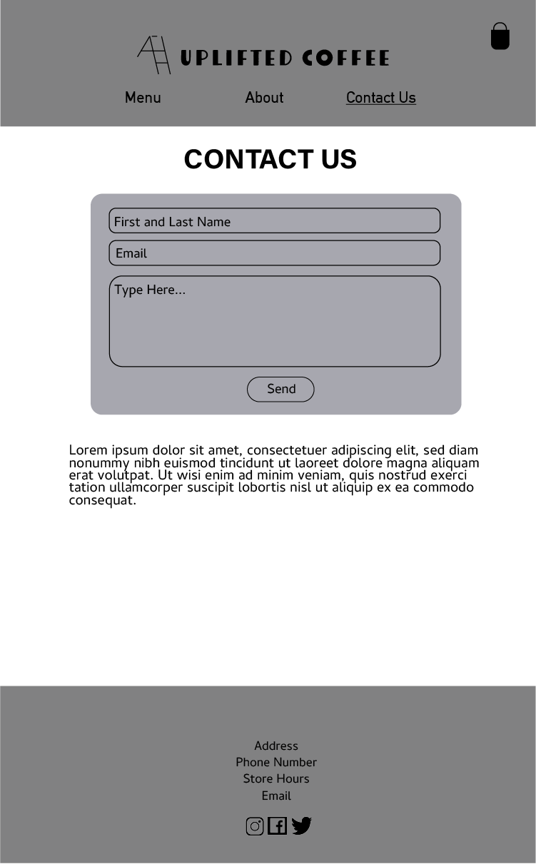 Subpage #2 Mobile Wireframe