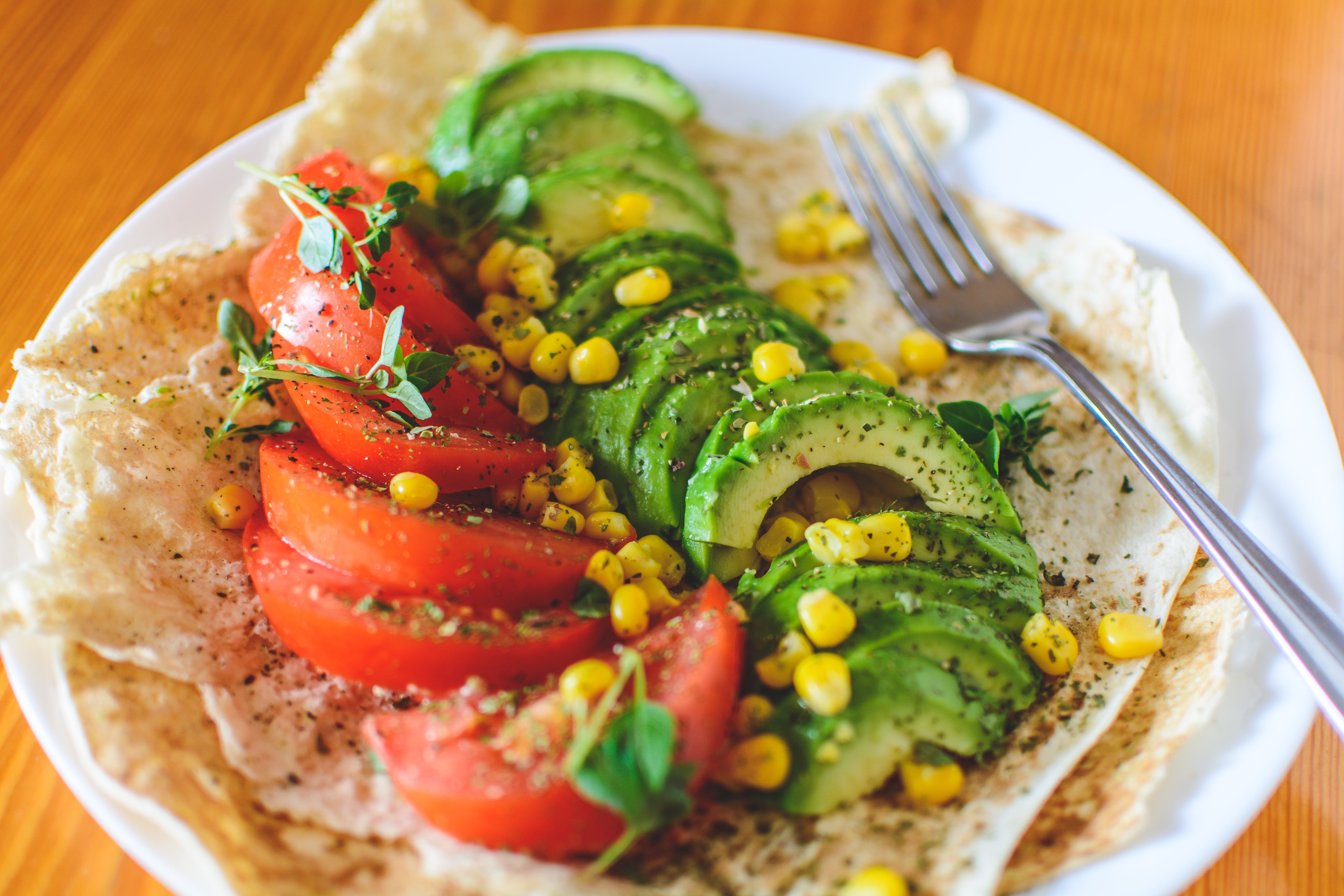 vegetables and tortilla